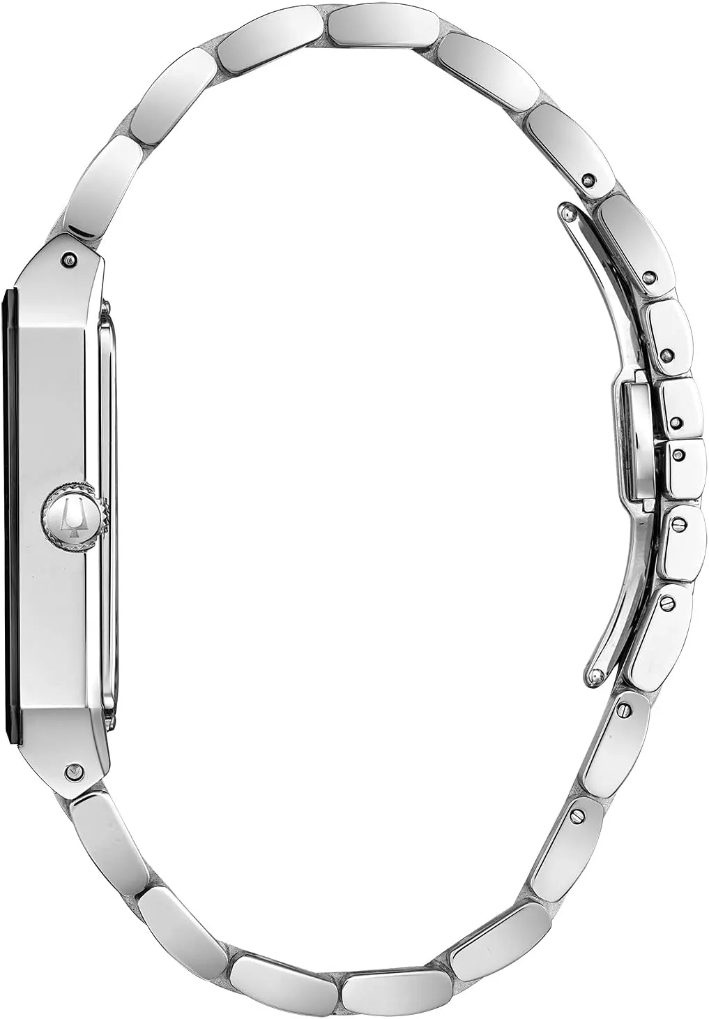 Bulova Men's Modern Quadra Stainless Steel 3-Hand Quartz Watch, Diamond Dial