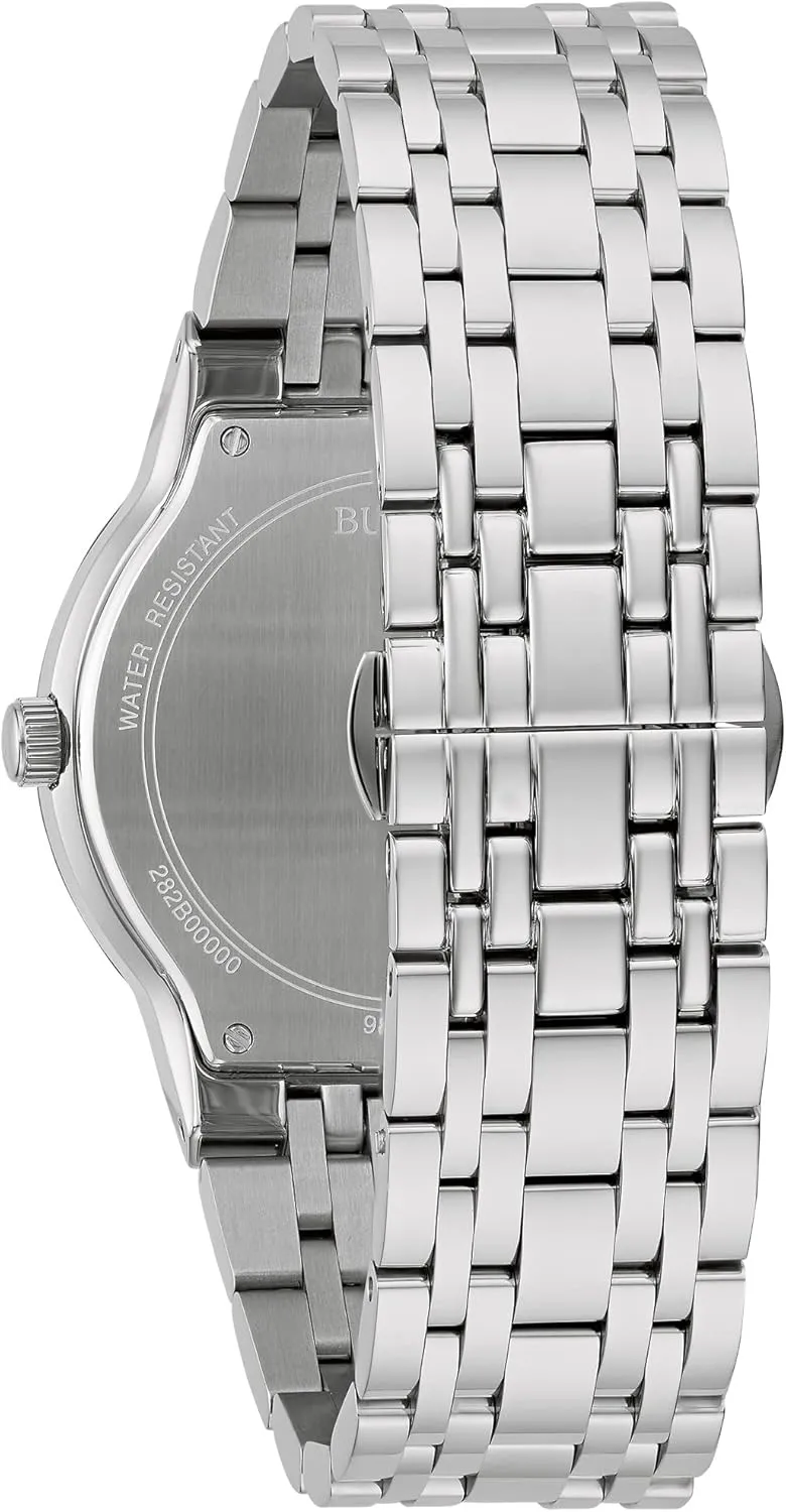 Bulova Men's Multi-Function 3-Hand Quartz Watch with Diamond Dial, Edge to Edge Crystal