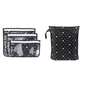 Bumkins Disney Travel Bag Set of 3 Sizes Mickey Mouse TSA Approved Pouch & Waterproof Wet Bag Mickey Mouse