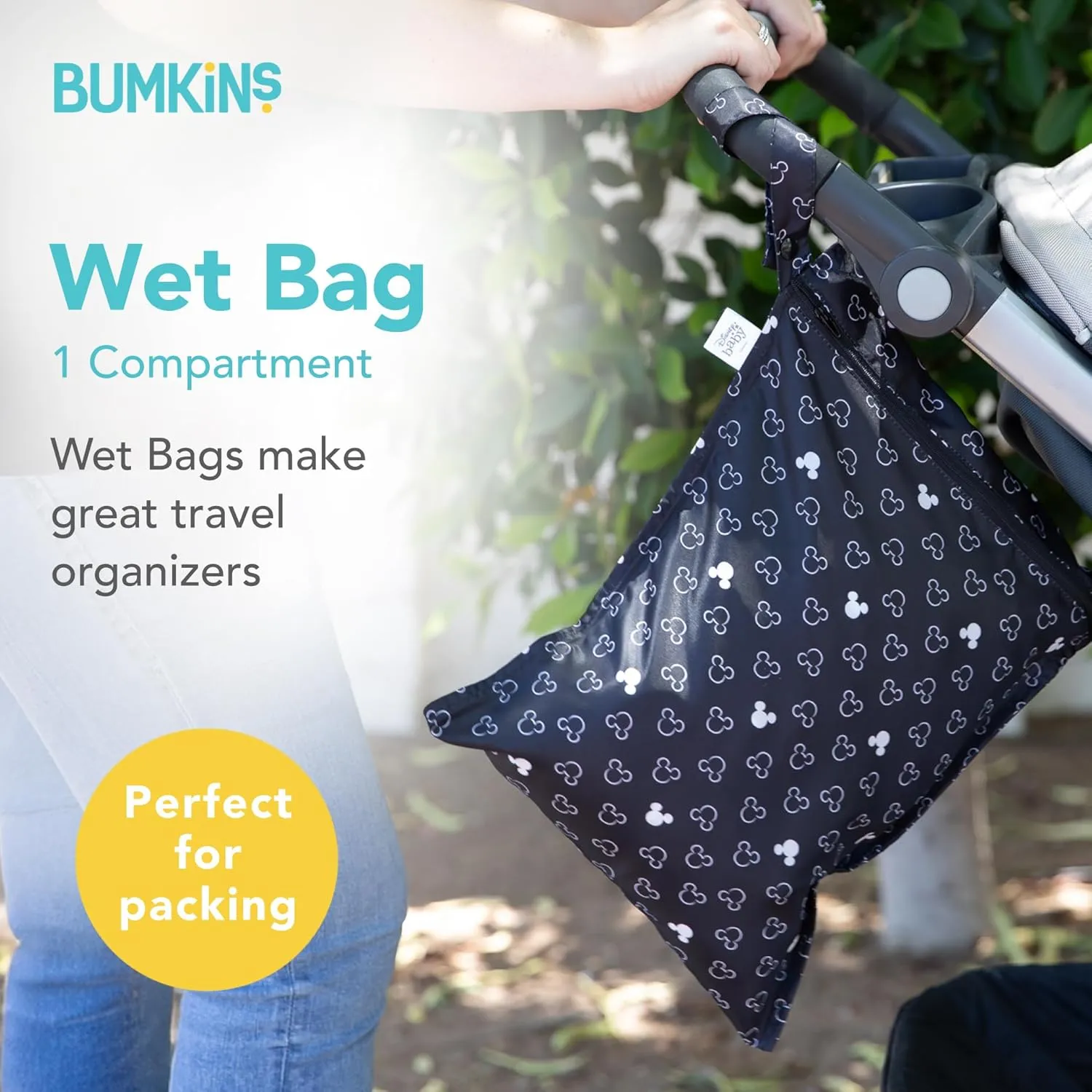 Bumkins Disney Travel Bag Set of 3 Sizes Mickey Mouse TSA Approved Pouch & Waterproof Wet Bag Mickey Mouse