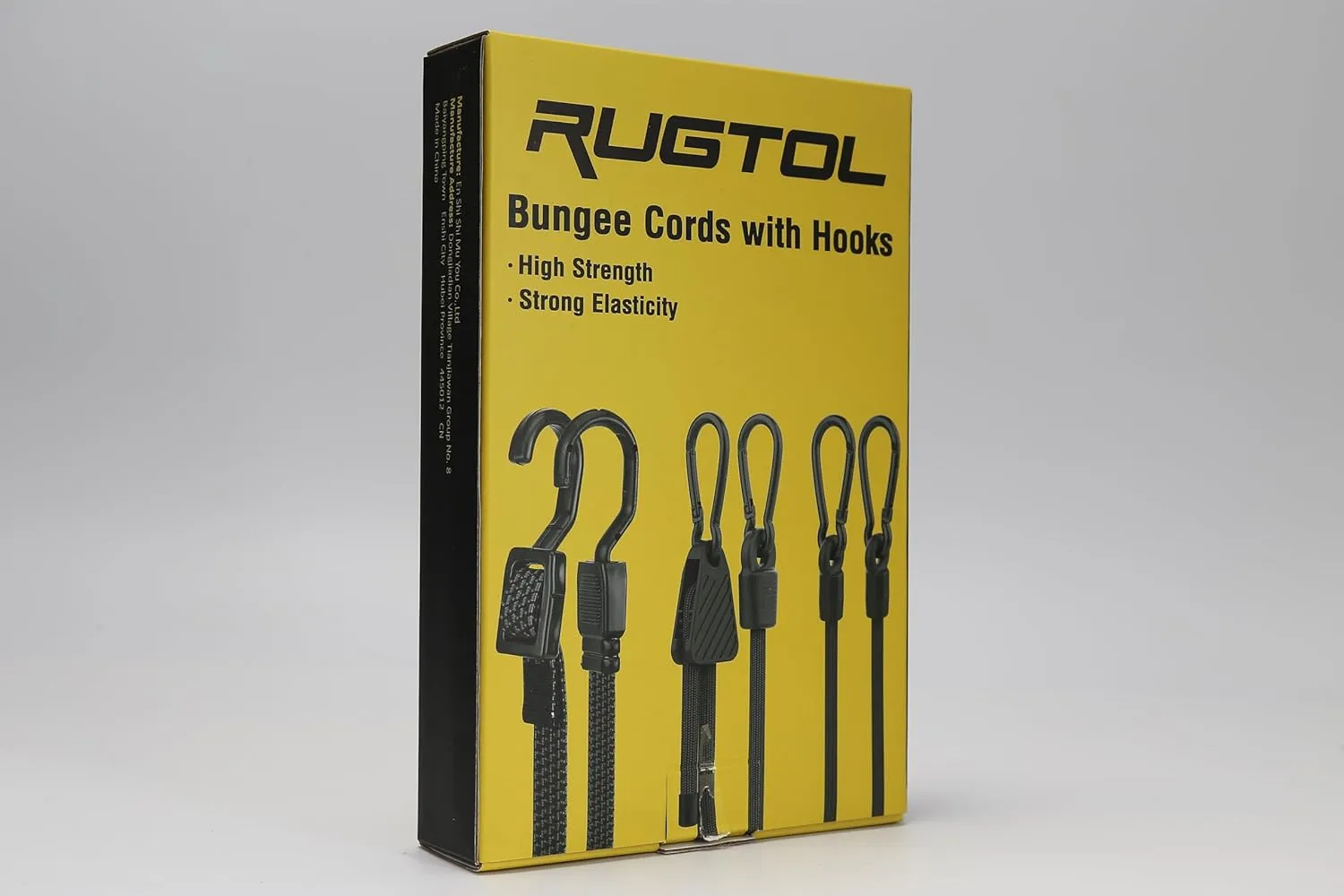 Bungee Cords with Hooks Heavy Duty, Flat Adjustable Bungee Cords with Hooks 40 Inch, Rubber Black Bungee Straps with Buckle Hooks for Outdoor, Camping, Tarps, Bike Rack, Tent, Truck, 4 Pack
