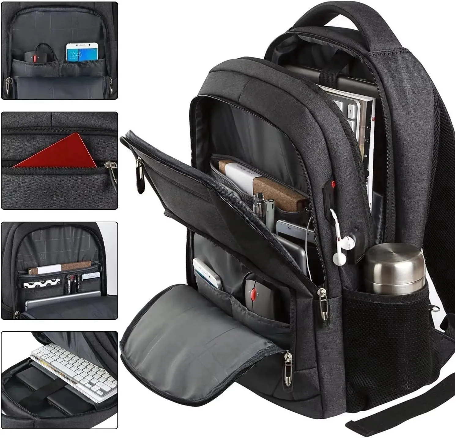 Business Backpack Men Travel Outdoor Mountaineering Large Capacity Backpack Mountaineering Bag(Gray)
