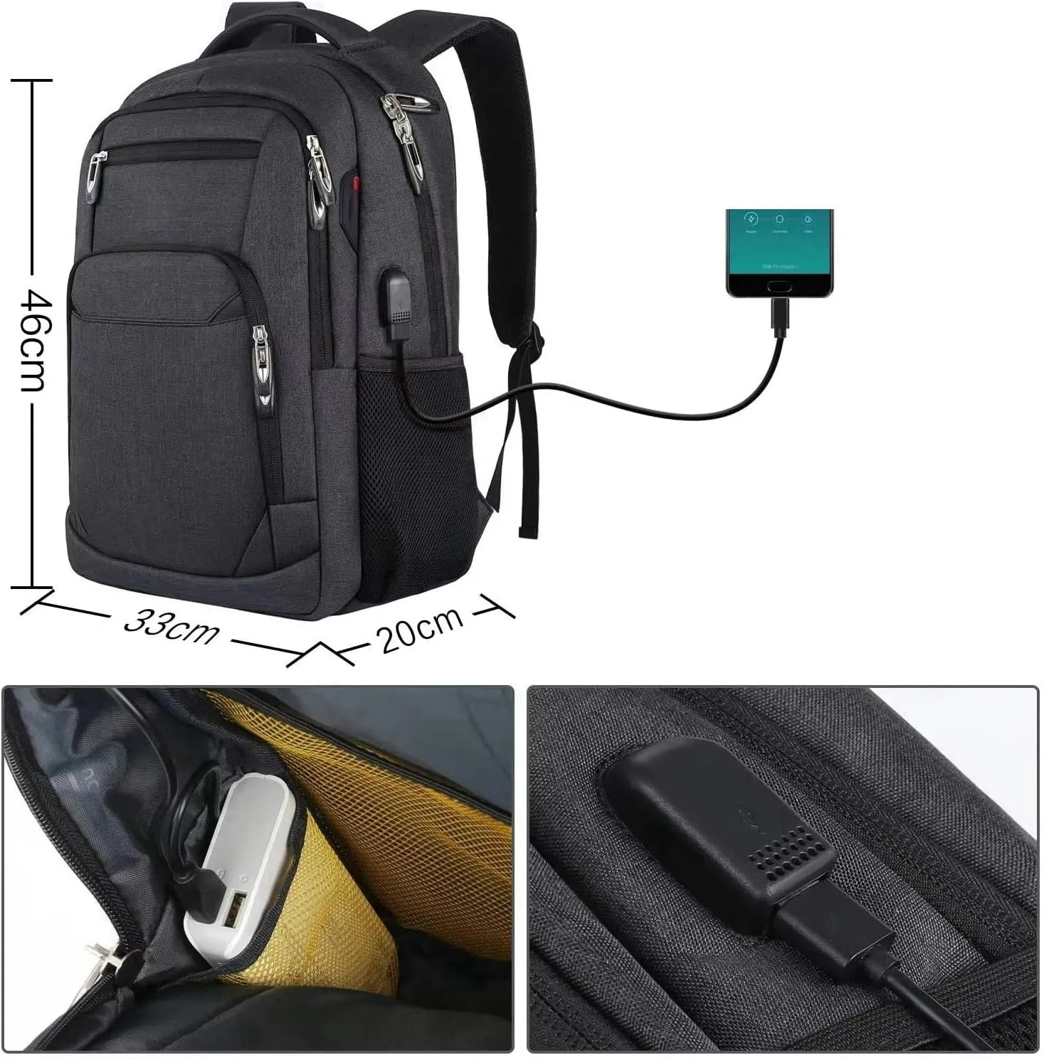 Business Backpack Men Travel Outdoor Mountaineering Large Capacity Backpack Mountaineering Bag(Gray)