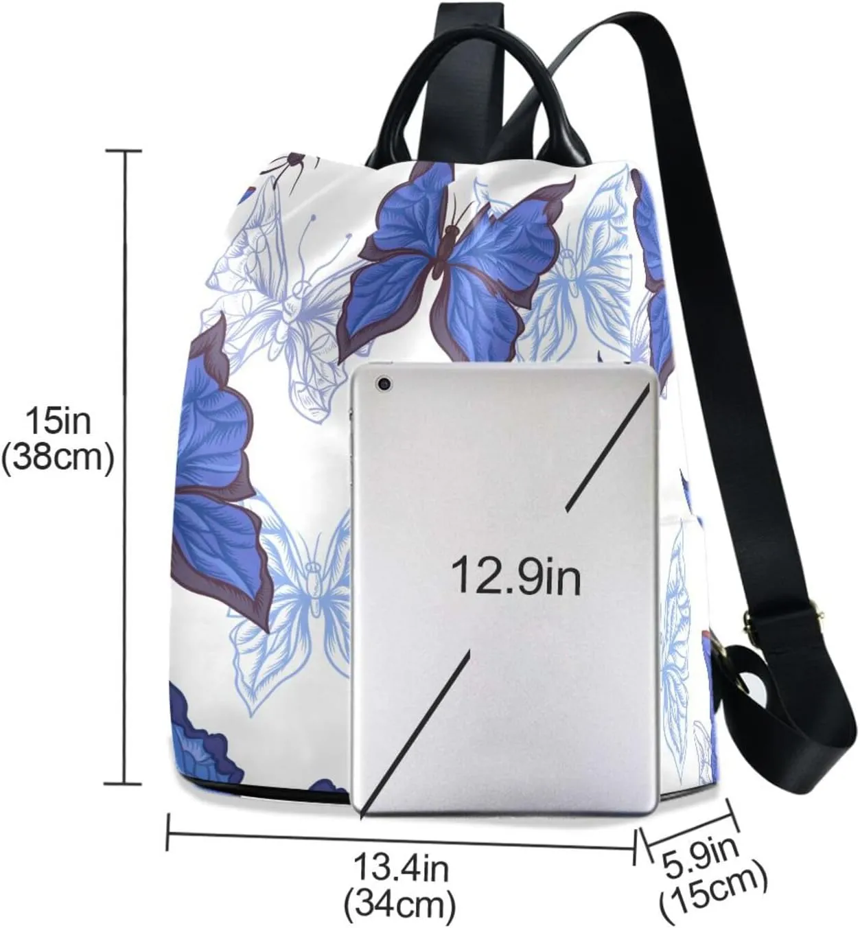 Butterfly Backpack for Women Fashion Casual Daypack Backpack Small Backpack Purse 13.4 X 5.9 X 15in Pattern 1