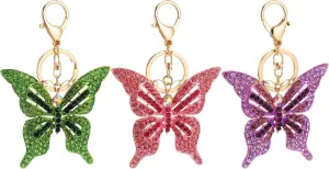 Butterfly Keychain Women Girls Cute Animal Insect Sparkling Keyring Car Handbag Pendant Bag Purse Charm