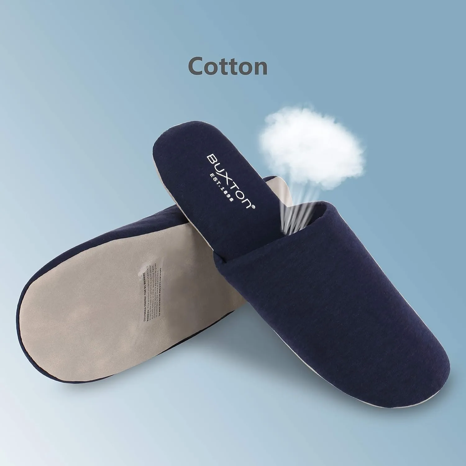 BUXTON Cozy Lightweight and Memory foam Indoor Slippers for Womens and Mens(unisex), Foldable Slippers with Mesh bag-For Home,Travel,Spa and Hotel
