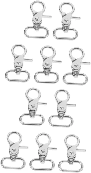 Cabilock 2sets DIY Project Bag Belt Hooks Metal Lobster Claw Clasp Clip Carabiner Clip Snap Hook Secure Closure for Luggage 5pcs*2
