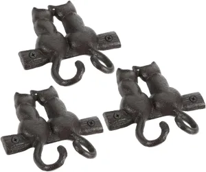 Cabilock Coat Hooks for Wall: Iron Cat Hangers Bag Hanging Hooks Retro Style Keychain Hooks Wall Mount for Bathroom Kitchen