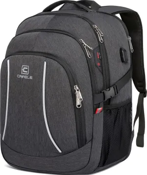 CAFELE Backpack,17.3in Durable Travel Laptop Backpack, College Backpack,RFID Anti Theft Pocket Big Business Computer Bag,Water Resistant School Bookbag for Teens Men Women,Gifts Grey