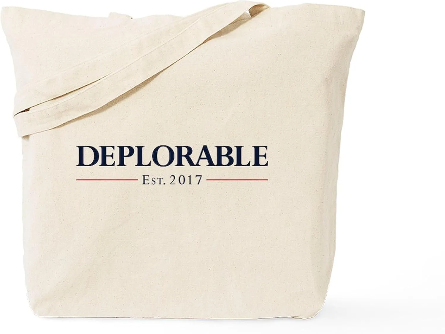 CafePress Deplorable Est 2017 Tote Bag Natural Canvas Tote Bag, Reusable Shopping Bag