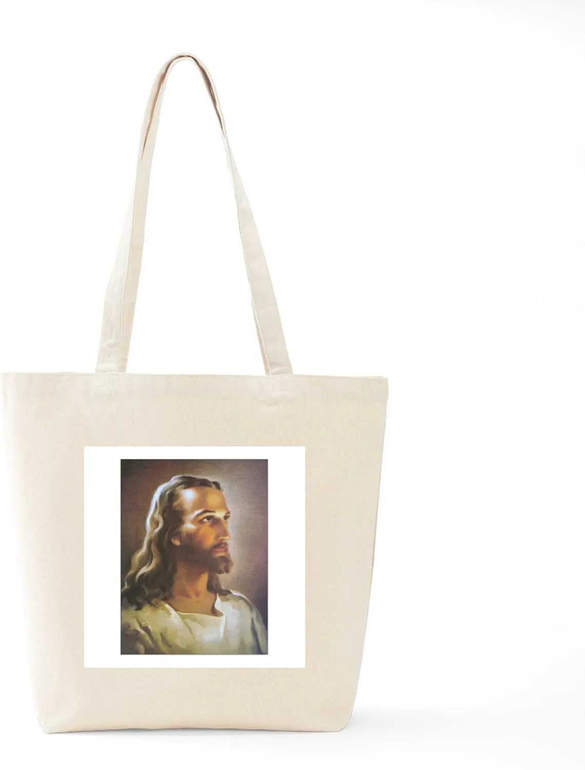 CafePress Portrait Of Jesus Tote Bag Natural Canvas Tote Bag, Reusable Shopping Bag