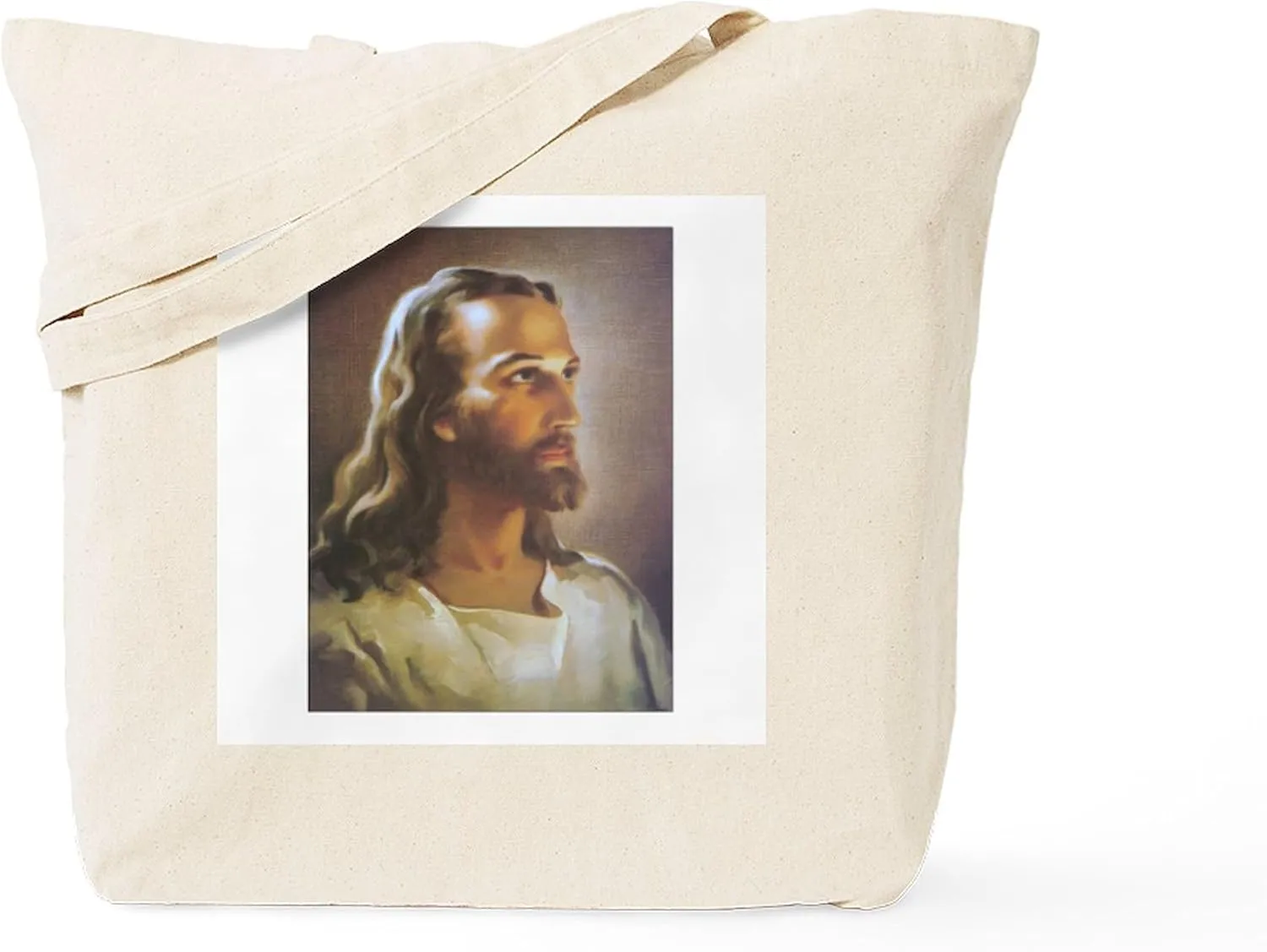 CafePress Portrait Of Jesus Tote Bag Natural Canvas Tote Bag, Reusable Shopping Bag
