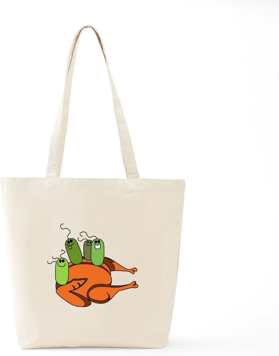 CafePress Turkey Bacteria Tote Bag Reusable Natural Beige Canvas Shopping Bag