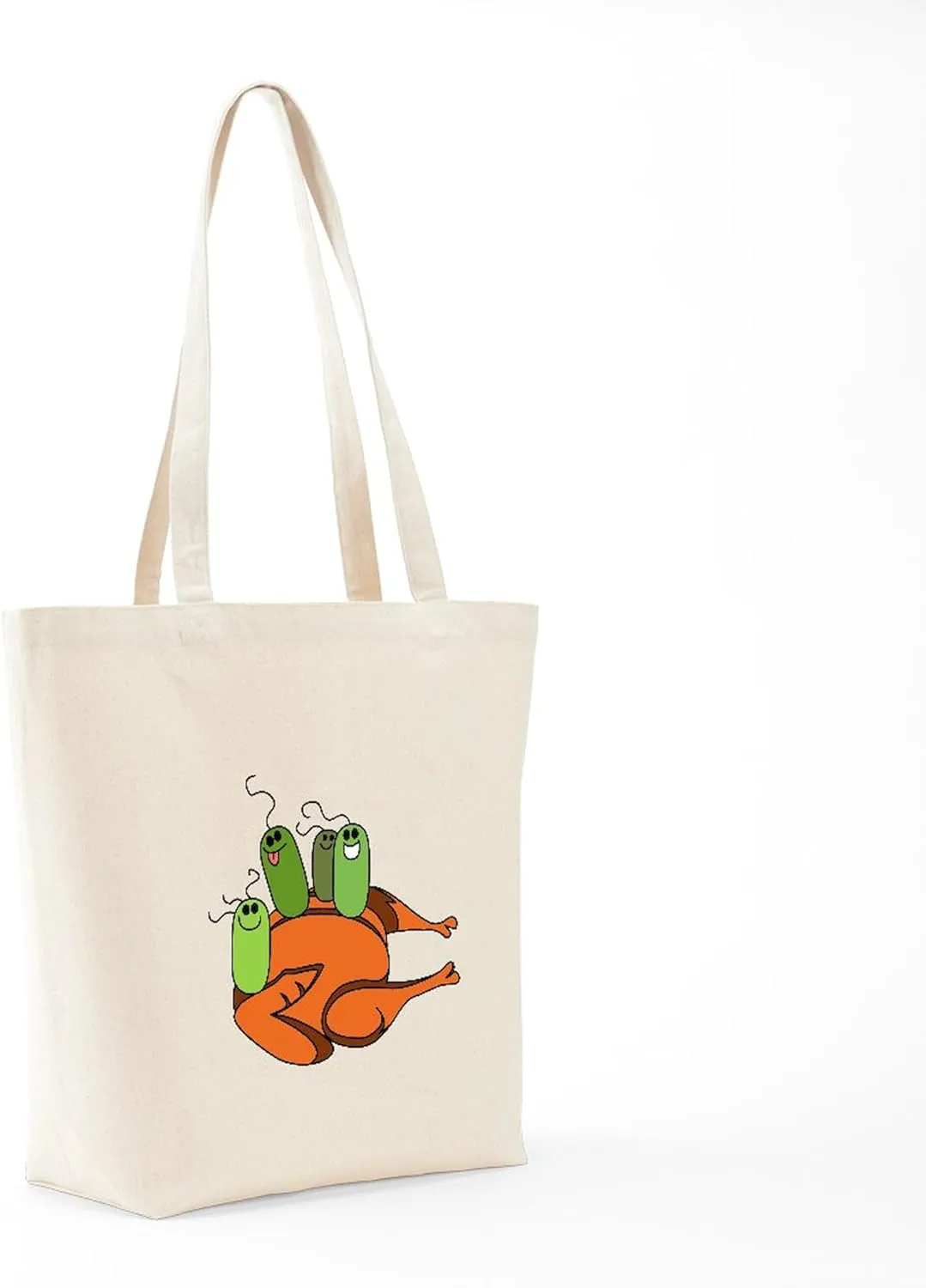 CafePress Turkey Bacteria Tote Bag Reusable Natural Beige Canvas Shopping Bag