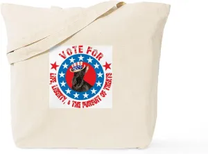 CafePress Vote For Scottie Tote Bag Reusable Natural Beige Canvas Shopping Bag