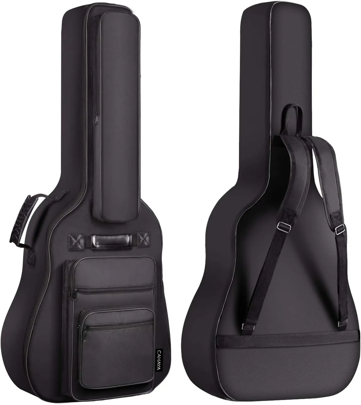 CAHAYA Acoustic Guitar Bag Thick Padding Waterproof Dual Adjustable Shoulder Strap Guitar Case Gig Bag 40 41 inch with Back Hanger Loop