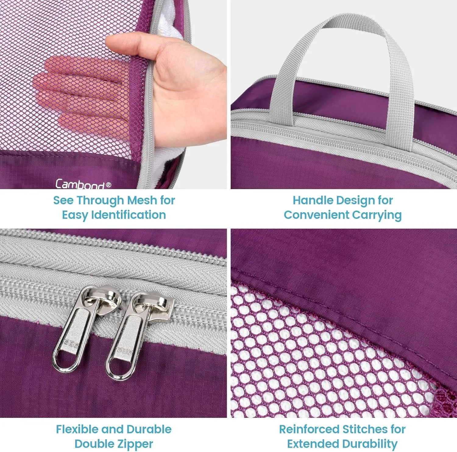 Cambond Mesh Compression Packing Cubes Travel - Space Saving Packing Cubes for Travel Women, Lightweight Compression Cubes for Travel Bags Luggage Packing Organizer for Suitcases