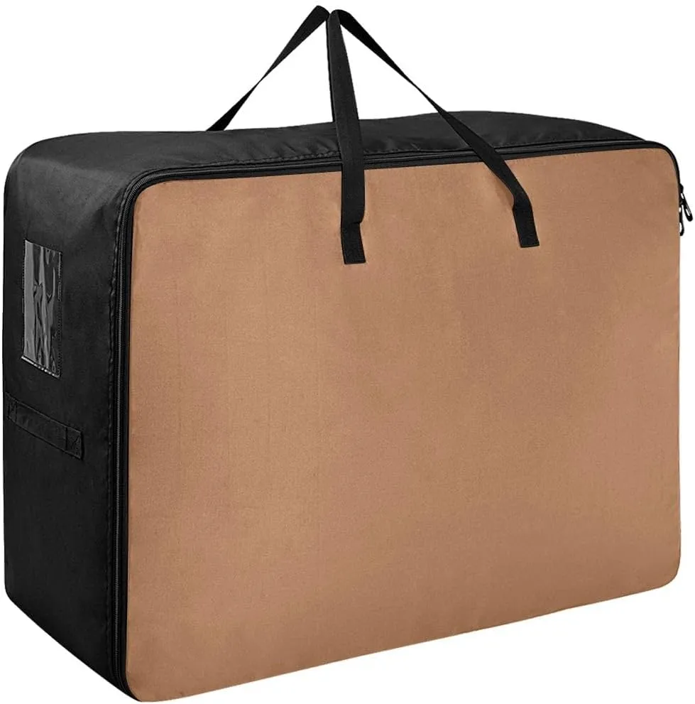 Camel Storage Bags, 27.5x19.7x11 In, Garment Storage Organizer Travel Cargo Duffel Bags Storage Organizer for Clothes, Bedding, Comforter