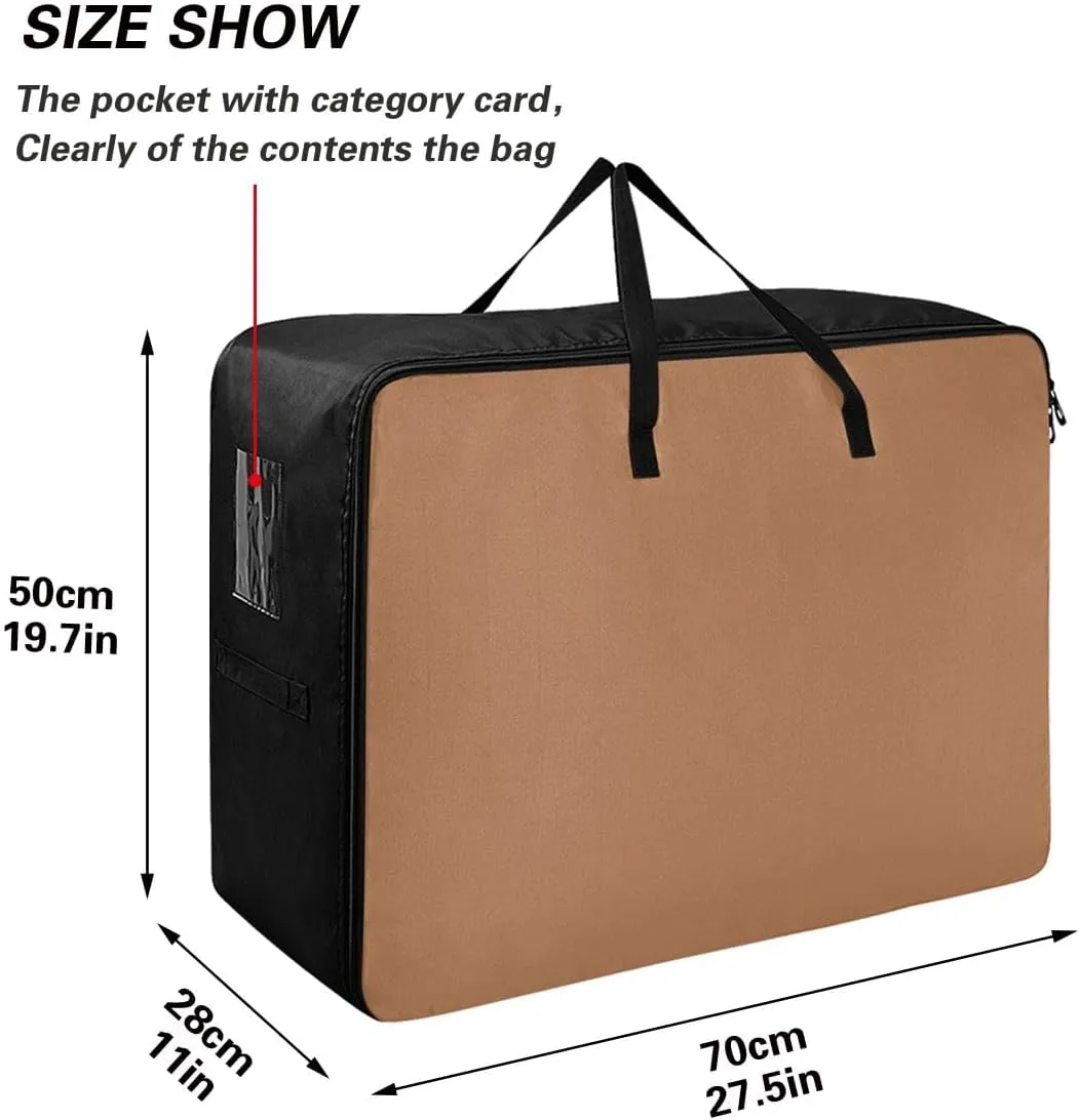 Camel Storage Bags, 27.5x19.7x11 In, Garment Storage Organizer Travel Cargo Duffel Bags Storage Organizer for Clothes, Bedding, Comforter