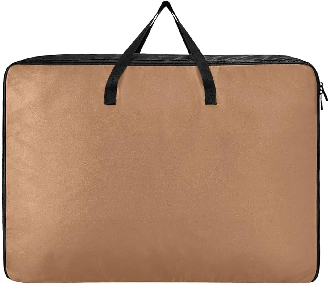 Camel Storage Bags, 27.5x19.7x11 In, Garment Storage Organizer Travel Cargo Duffel Bags Storage Organizer for Clothes, Bedding, Comforter