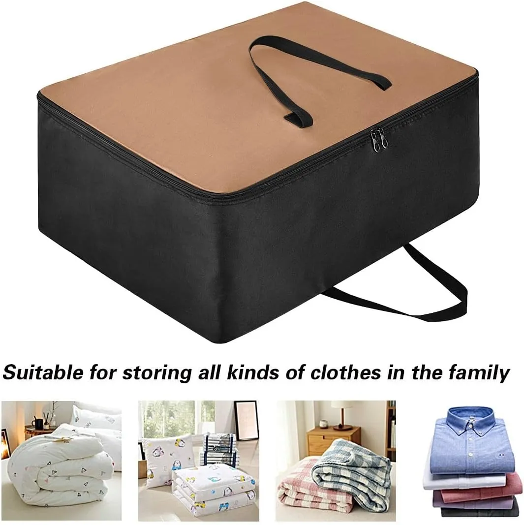 Camel Storage Bags, 27.5x19.7x11 In, Garment Storage Organizer Travel Cargo Duffel Bags Storage Organizer for Clothes, Bedding, Comforter
