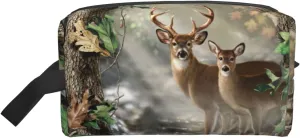 Camouflage Deer Print Travel Cosmetic Large Capacity Zippered Storage Bag For Toiletries Daily Essentials
