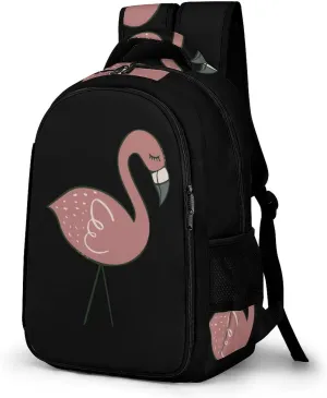 Campsite Flamingos Large Pocket Travel Laptop Backpack Camping Daypack with Side Pockets for Shopping Work