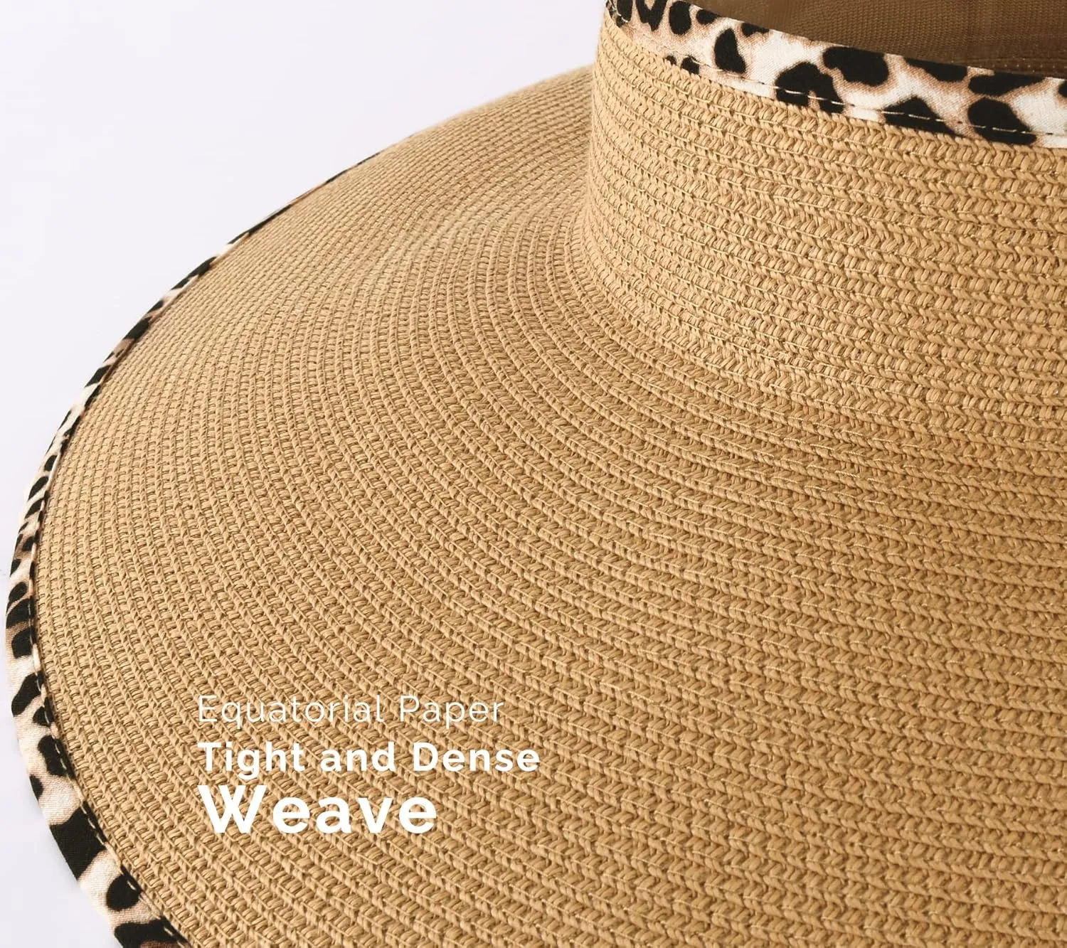 Camptrace Sun Visors for Women Wide Brim Beach Hat Foldable Straw Visor Hat Ponytail Summer Packable UPF 80 