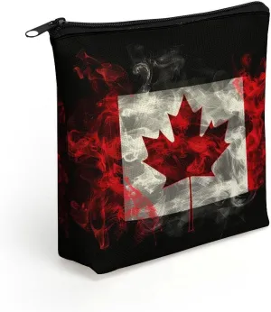 Canada Flag Makeup Bag Print Cosmetic Bags Purse Organizer Pouch for Women Men