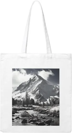 Canvas Aesthetic Tote Bag for Women Handbag Retro forest and mountains Reusable Grocery Bags with Handles