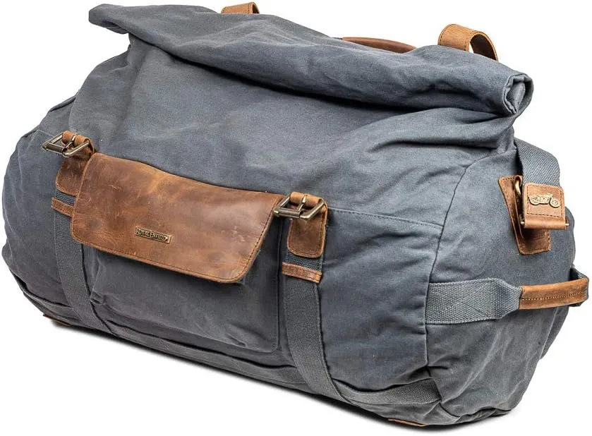 Canvas Duffel Bag for Unisex, Waterproof Travel Bag with Zippered Pockets, Weekender Overnight Bag for Travel, Sports & Gym- Grey