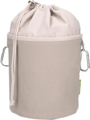 Canvas Fabric Clothes Peg Bag with 2 Carabiner Hooks for 200 Pegs, Extra Large and Sturdy, Taupe Grey