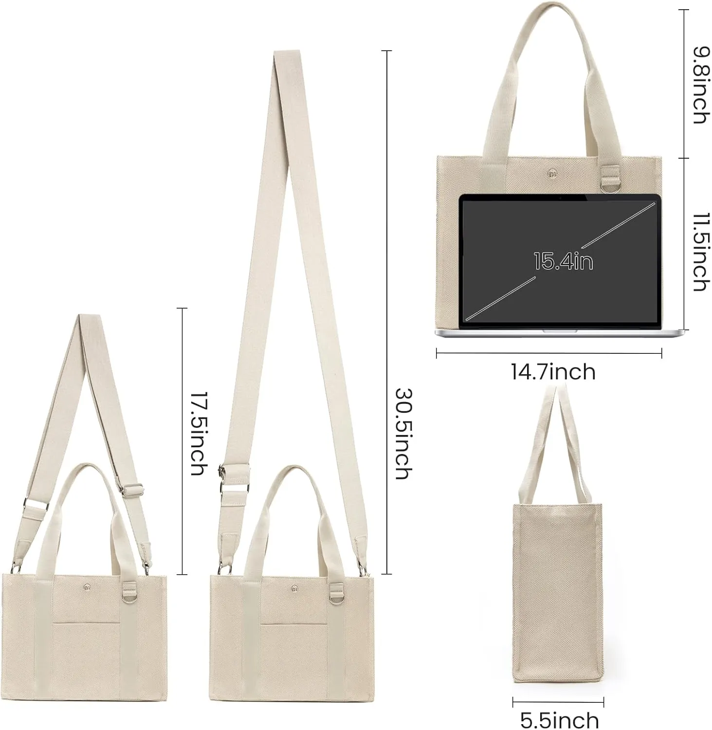 Canvas Tote Bag for Women with Pockets Bag