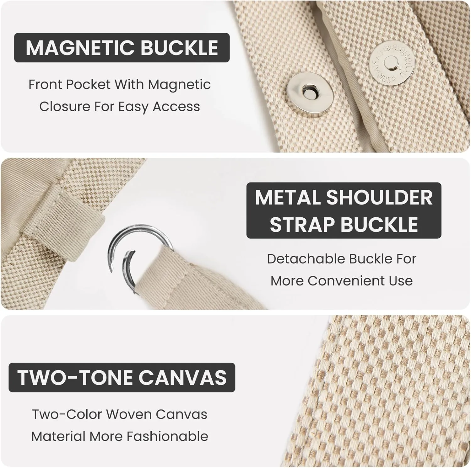 Canvas Tote Bag for Women with Pockets Bag