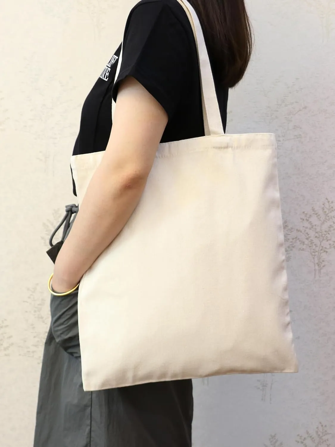 Canvas Tote Bag Women Reusable Grocery Cotton Bags Gift Shopping Blank Bulk Bag for DIY
