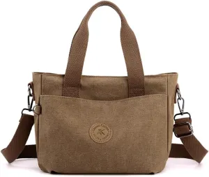 Canvas Tote Handbag for Women - Casual Shoulder Bag with Multiple Pockets