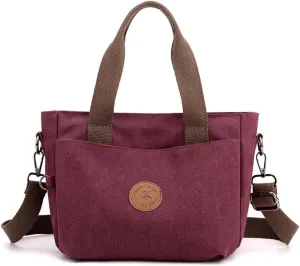 Canvas Tote Handbag for Women - Casual Shoulder Bag with Multiple Pockets