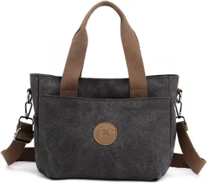 Canvas Tote Handbag for Women - Casual Shoulder Bag with Multiple Pockets