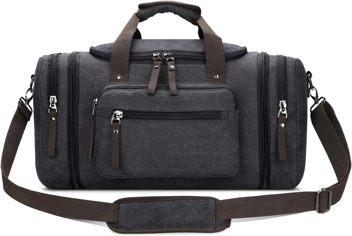 Canvas Travel Duffel Bag for Men Birthday Gifts Overnight Weekend Bag (Black)