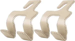Car Headrest Hooks for Purses and Bags, Upgraded 2 in 1 Cars Back Seat Head Rest Hanger Vehicle Leather Organizer Storage Holder Hook Matching Cars Interior, 2-Pack, Beige