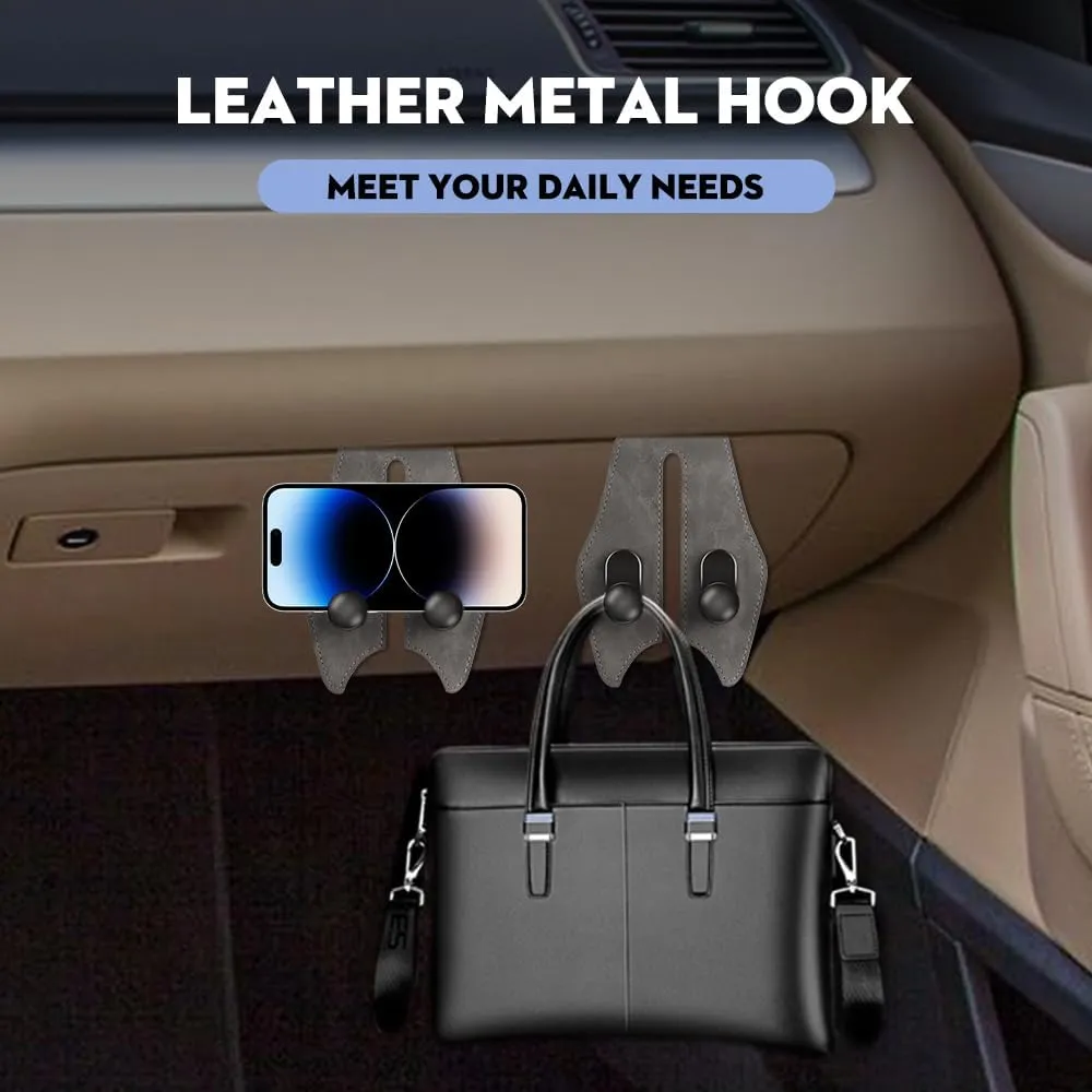 Car Hook for Headrest Co-Pilot Glovebox 4 Pcs Universal Vehicle Bag Umbrella Handbag Coat Hooks(Gray)