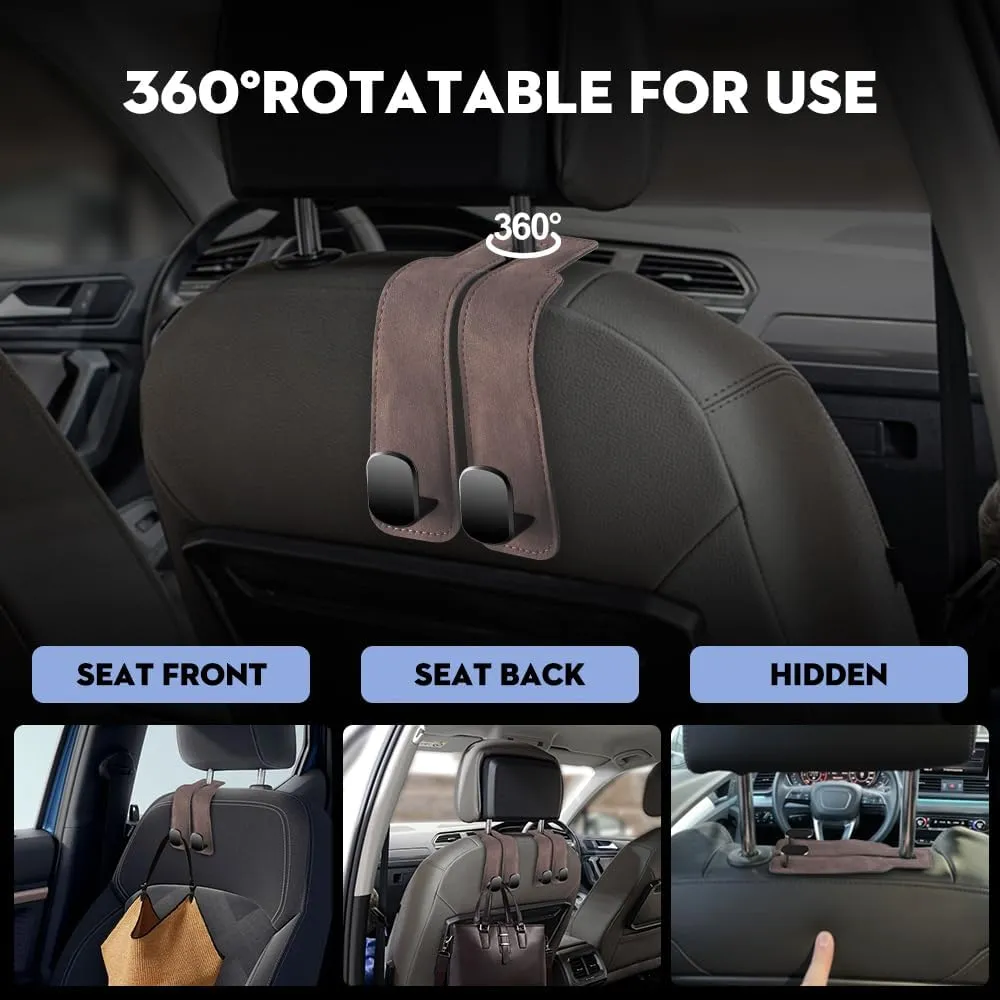 Car Hook for Headrest Co-Pilot Glovebox 4 Pcs Universal Vehicle Bag Umbrella Handbag Coat Hooks(Gray)