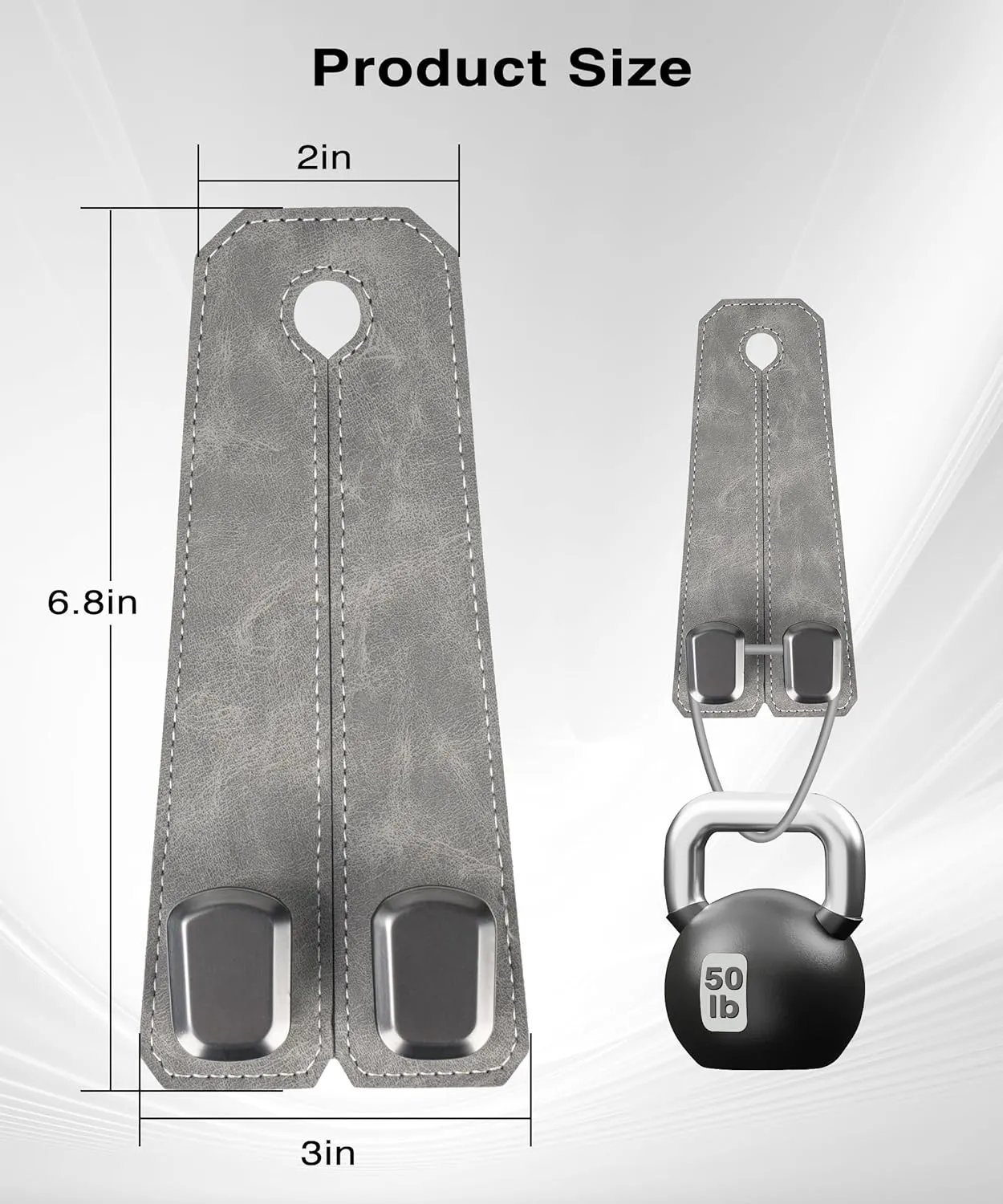 Car Purse Holder Hook, 2PCS Car Hooks for Headrest Luxurious Leather 100% Metal Car Hangers for Seat Multifunctional Car Bag Hook Car Seat Back Storage Hook Accessories (Grey)