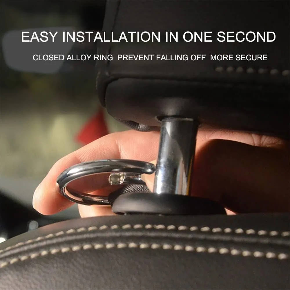 Car Purse Hook for Men Women-Upgraded 3 in 1 Stronger Superior Leather Car Purse Holder Vehicle Seat Headrest Hanger Hooks for Grocery Bag Coats Umbrellas Handbag Car Hooks Car Accessories Interior