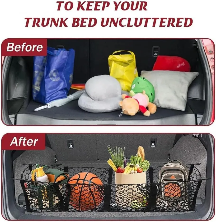 Cargo Net for Toyota Tundra 2024-2025 N80,Truck Bed Organizer,Pickup Truck Bed,4 Pocket Trucks Cargo Nets,Elastic Cargo Nets,Suitable for Car SUV Van Trunk Pickup, 110 * 30cm