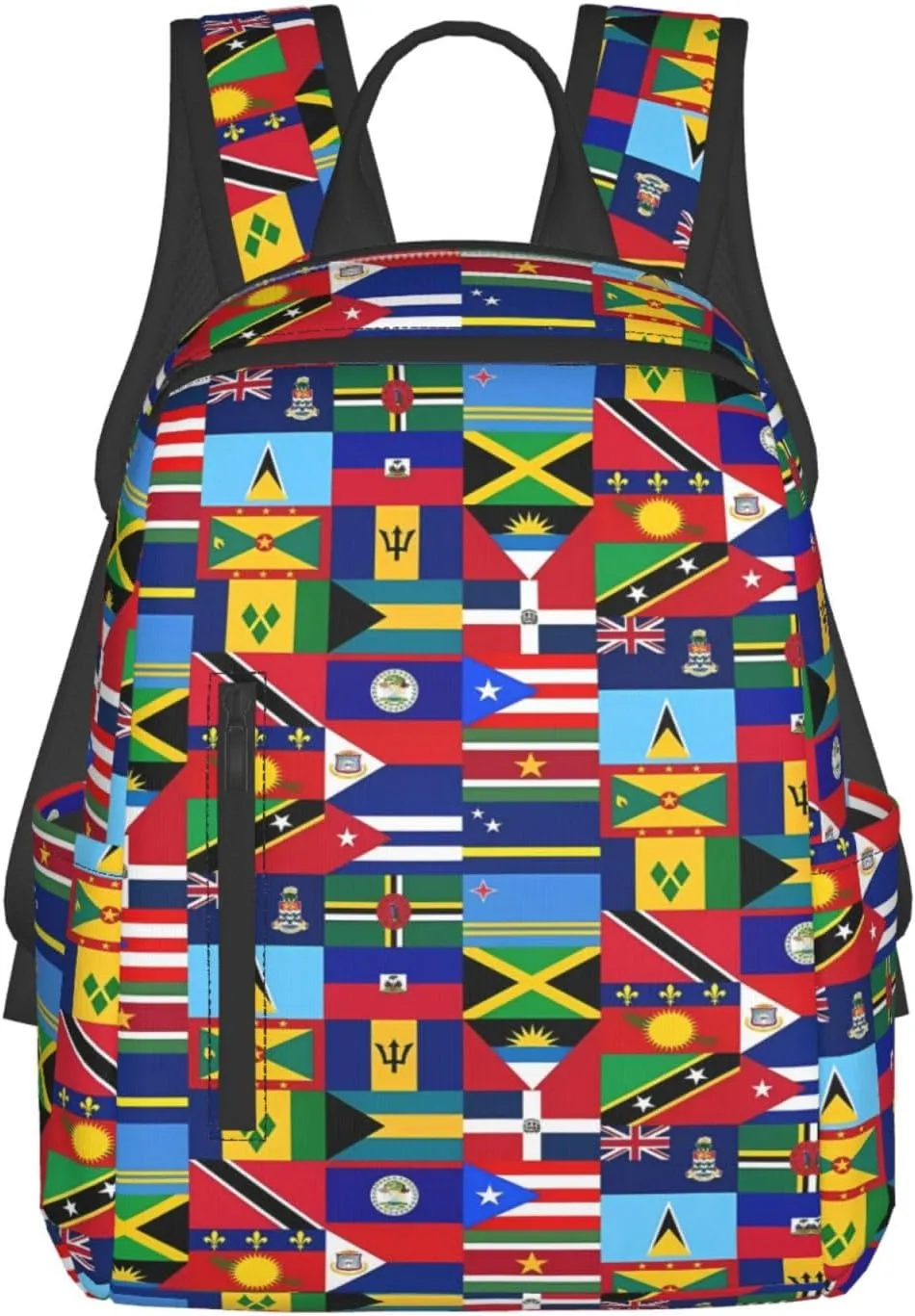 Caribbean Flags Casual Backpacks Laptop Backpack Outdoor Travel Rucksack Sport Carry-On Daypack Lightweight Bag with Multi-Pockets