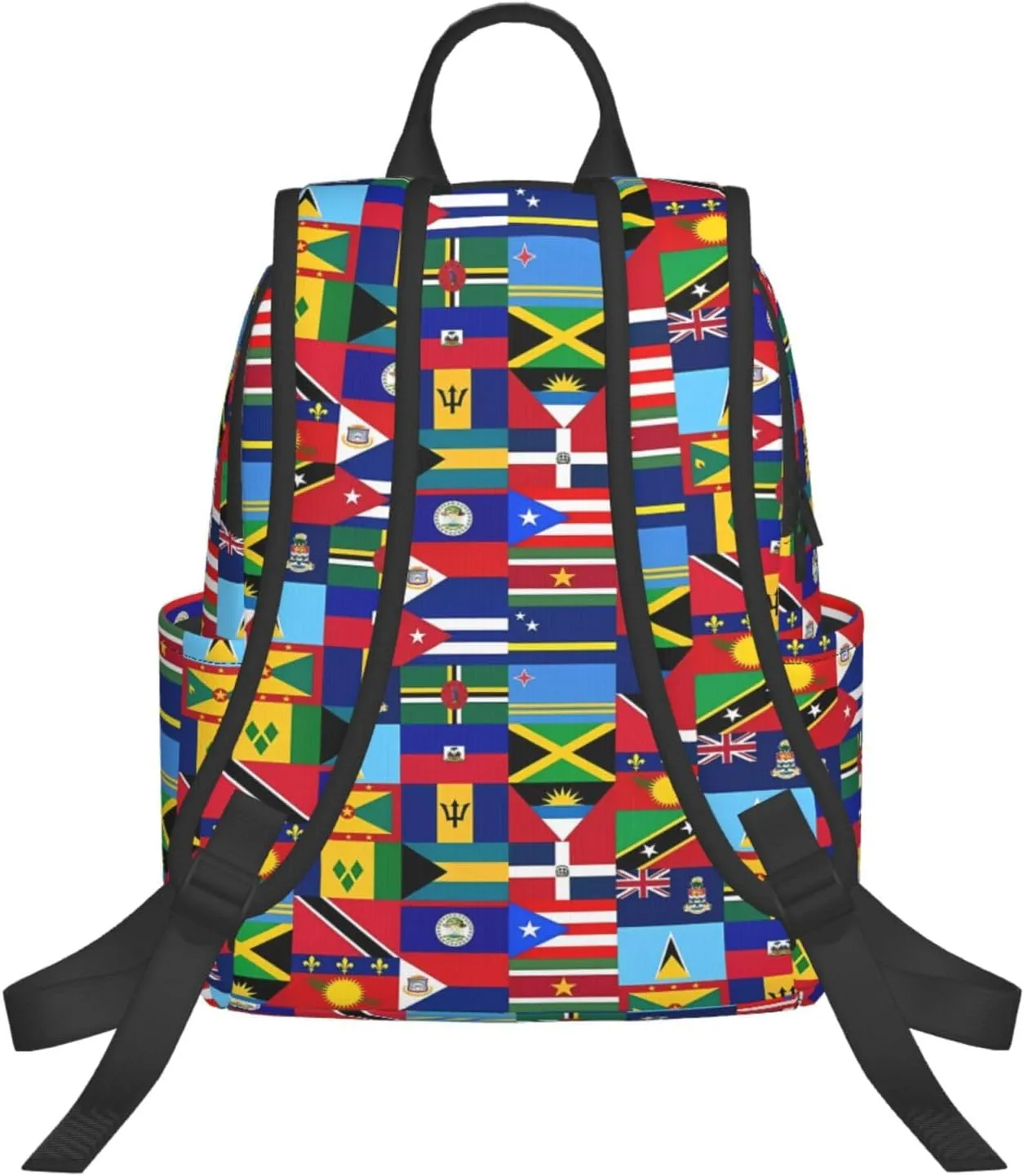 Caribbean Flags Casual Backpacks Laptop Backpack Outdoor Travel Rucksack Sport Carry-On Daypack Lightweight Bag with Multi-Pockets