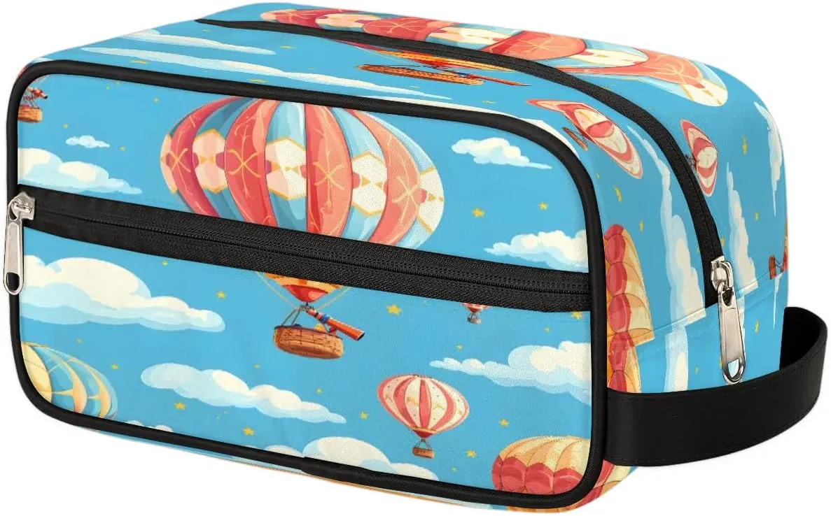Cartoon Hot Air Balloon Travel Toiletry Bag Wash Bag Portable Cosmetic Bag Toiletries Accessories Cosmetic Storage Bag Shower Shaving Bag Unisex Hot Air Balloon