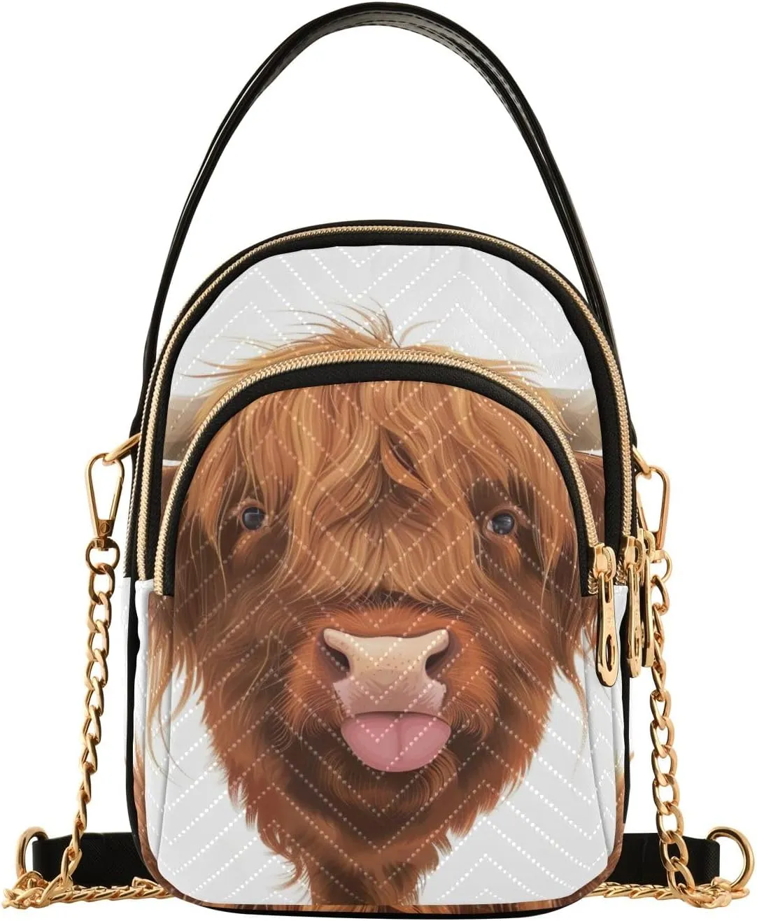 Cartoon Women's Crossbody Bags Quilted Purse with Chain Phone Purse Handbag