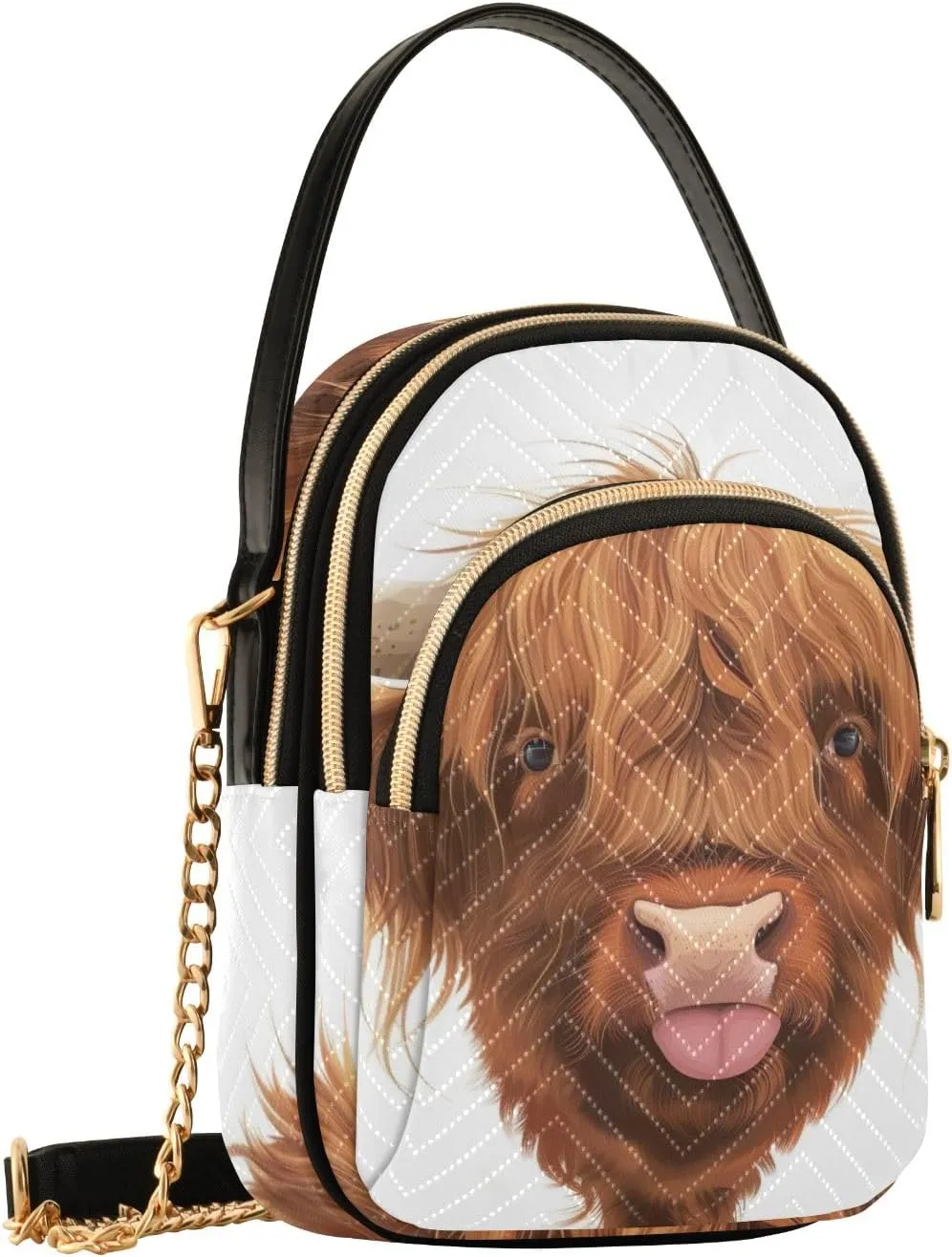 Cartoon Women's Crossbody Bags Quilted Purse with Chain Phone Purse Handbag